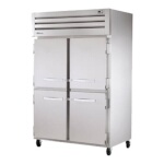True STG2F-4HS-HC - Freezer, two-section, -10°F, (4) solid half doors, stainless steel front